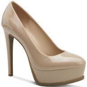 Women’s Thalia Sodi Beige Platform Padded Stasia Almond Toe Pump Heels Size 7.5